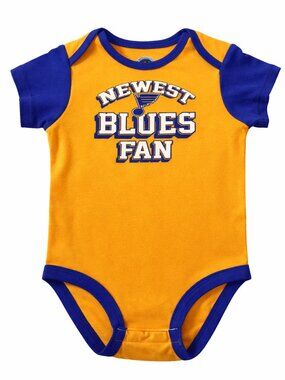 St. Louis Blues Baby Bodysuit 12M NWOT Newest Blues Fan Yellow Blue